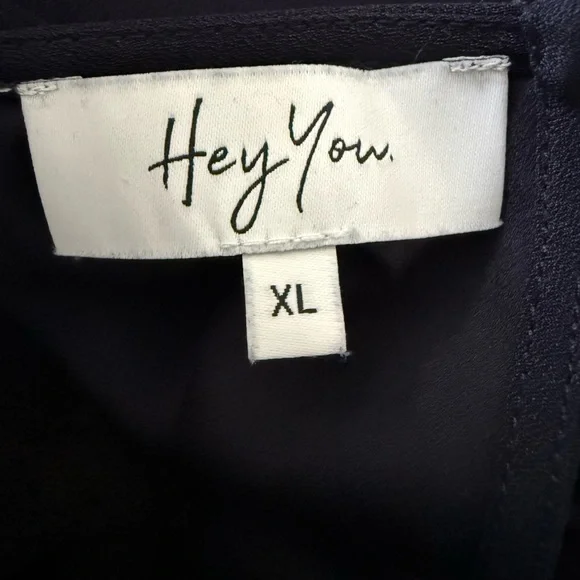 Hey You Navy Blue Lace Trim Y2K Cami Top - Size XL - Picture 5 of 7